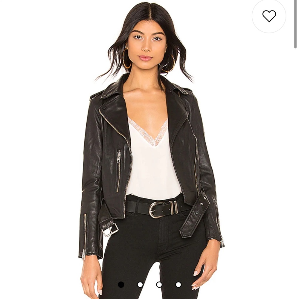 ALLSAINTS Balfern Leather Biker Jacket in Black